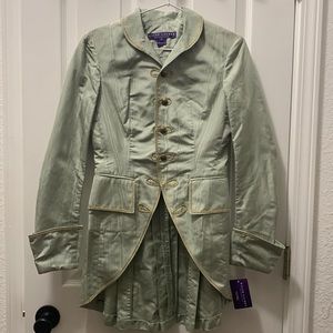 WOMENS VINTAGE RALPH LAUREN 100% SILK EQUESTRIAN RIDING COAT TAILCOAT SIZE 4